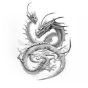 Dragon oriental tattoo design idea