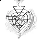 Heart made of 4 different letters : "L","M","J","S" tattoo design idea
