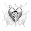 heart with initials: S,L,J,M tattoo design idea