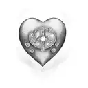 heart with initials: S,L,J,M tattoo design idea