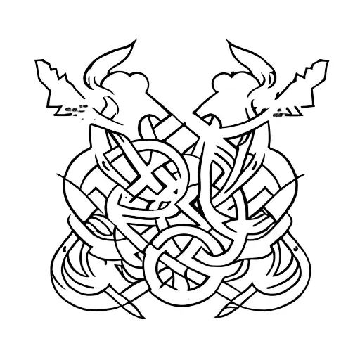 nordic rune self sacrifice simple small tattoo design idea