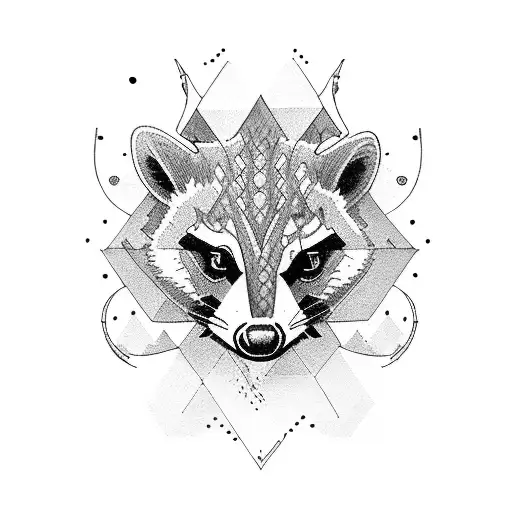 cowboy racoon upper arm tattoo design idea