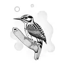 woodpecker tattoo design idea