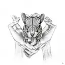 hand open tattoo design idea