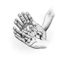 hand open tattoo design idea