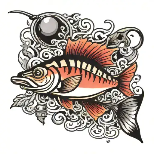 fishing lure as a tribute tattoo  tattoo design idea