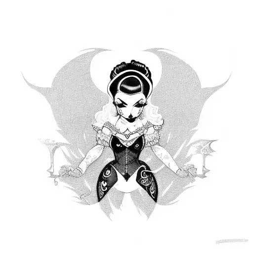 goth pinup tattoo design idea