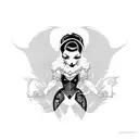 goth pinup tattoo design idea