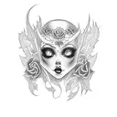 goth pinup tattoo design idea