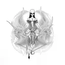 goth pinup tattoo design idea