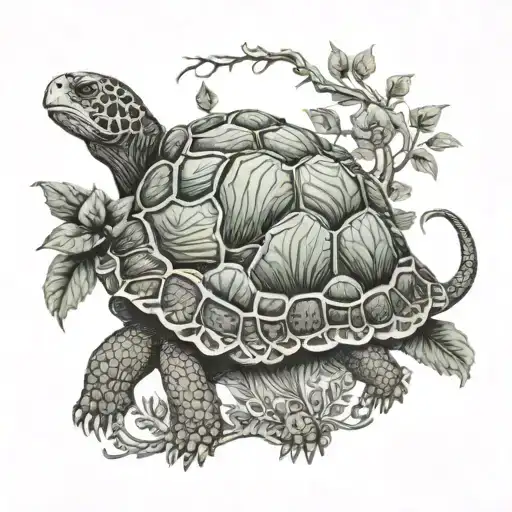 tortoise tree of life with intricate tattoo design idea