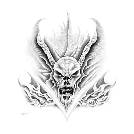 . Hell, lake of fire  tattoo design idea
