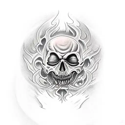 evil souls, evil spirits. Hell, lake of fire  tattoo design idea