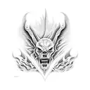 . Hell, lake of fire  tattoo design idea