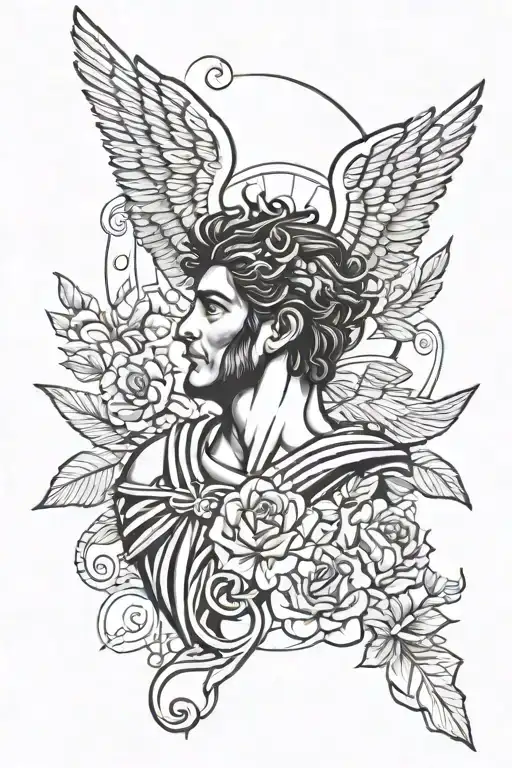 POSIDEn and Apollo greek god tattoo design idea