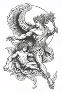 POSIDEn and Apollo greek god tattoo design idea