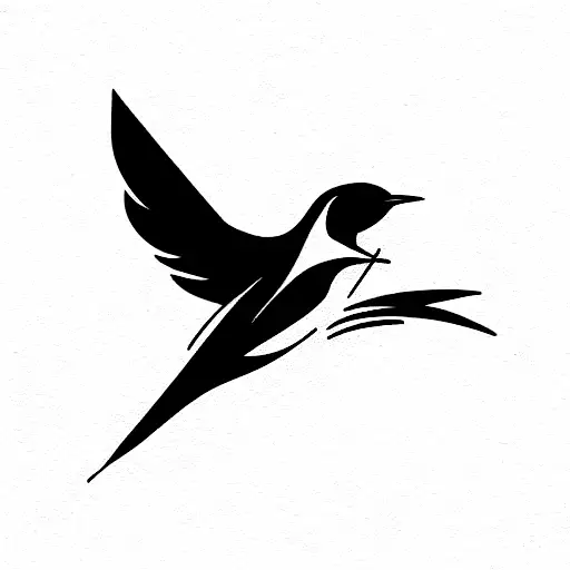 swallow perched to the left tattoo design idea
