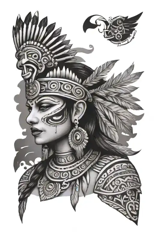 Aztec princess tattoo design idea