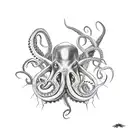 A tattoo featuring a sinister octopus surrounded by gothic symbols tattoo design idea
