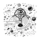 rain in outer space tattoo design idea