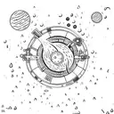 rain in outer space tattoo design idea