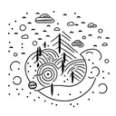 rain in outer space tattoo design idea