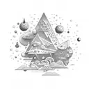 rain in outer space tattoo design idea