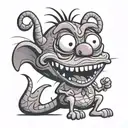 courage the cowardly dog half scared half happy tattoo design idea