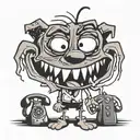 courage the cowardly dog half scared half happy tattoo design idea