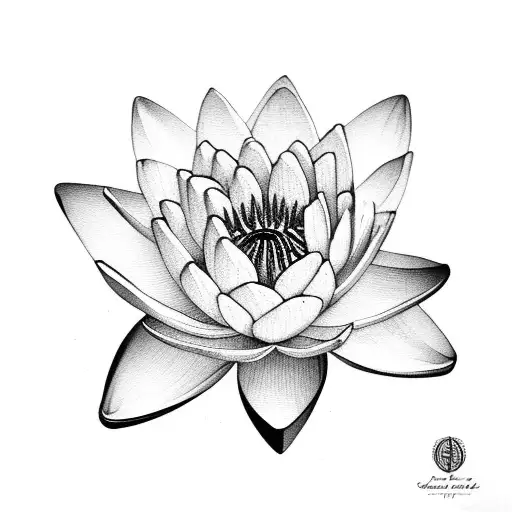 water lily masculine  tattoo design idea