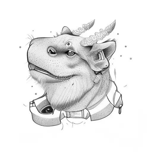 Tribute to Grampa, he was a construction worker and loved animals and plants tattoo design idea