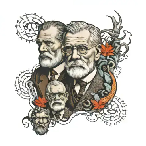 Freud, Lacan, Jung combined tattoo design idea
