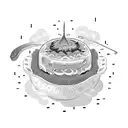 rice bowl with wagyu steak sunny side up and sambal goreng tattoo design idea