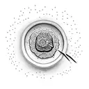 rice bowl with wagyu steak sunny side up and sambal goreng tattoo design idea