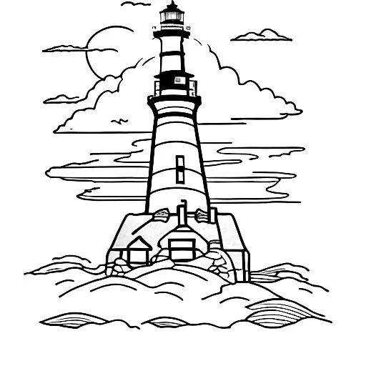 Long Island lighthouse  tattoo design idea