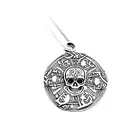 a pendant with a skull and crossbones on it tattoo design idea