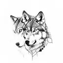 three wolves tattoo design idea