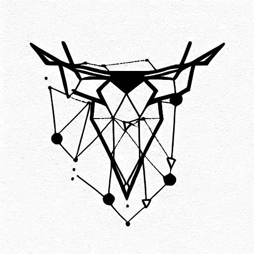An abstract geometric tattoo by @benosquarebali - Stunning bull tattoos for  Taurus | Taurus tattoos, Bull tattoos, Geometric tattoo
