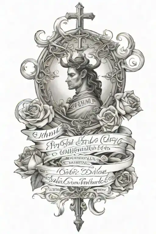 psalm 23 scripture verse tattoo design idea