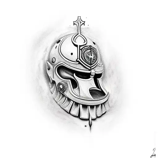 crusader head tattoo design idea