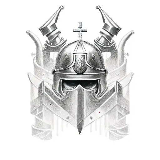 crusader soldier warrior tattoo design idea