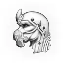 crusader head tattoo design idea