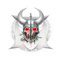 crusader head tattoo design idea