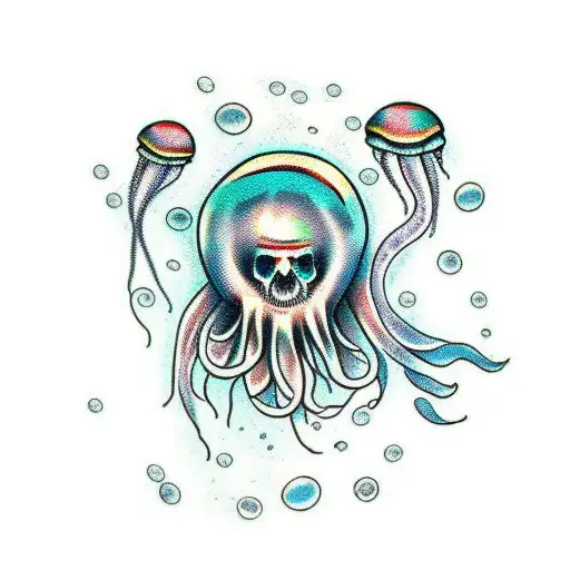 Colorful Jellyfish Tattoo by Jackie Rabbit by jackierabbit12 on DeviantArt