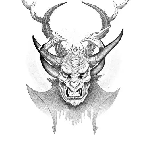 devil with horns  tattoo design idea