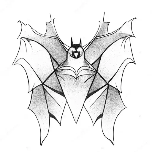 bat with spread wings tattoo design idea