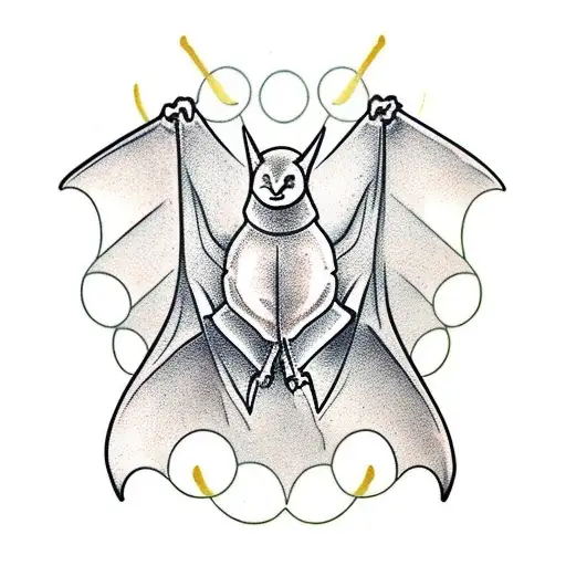 bat with spread wings tattoo design idea