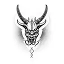 devil with horns  tattoo design idea
