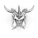 devil with horns  tattoo design idea