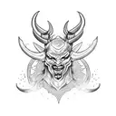 devil with horns  tattoo design idea